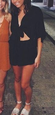 Black Bow Romper