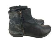 *Dansko Comfort Black Leather & Metallic Womens Ankle Boots Booties Size 38 Zip