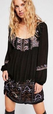 Free People Rhiannon Embroidered Mini Dress