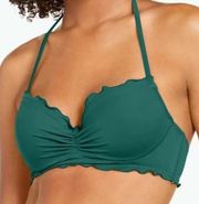 SUNDAZED Nixie Ruffle Edge Halter Bikini swim Top