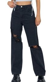 Princess Polly | Fraya High Waisted Boyfriend Jeans Distressed | womens 10