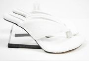 NIB Good American White Terry Thong Wedge Sandals Size 8