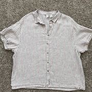 Artisan NY | 100% linen striped top size xl