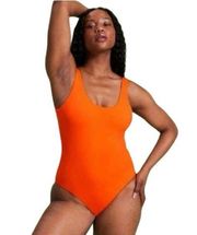 Girlfriend Collective Orange One Piece Swimsuit Size Large New