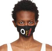 Off White Black Multicolor Typo Mix Print Face Mask NWT