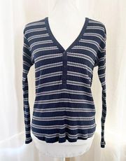 Striped Ribbed long sleeve top Size Large