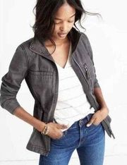 #54 Madewell Military Fleet Jacket in Dark Gray