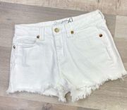 Special A Studded Raw Hem Jean Shorts White Size M