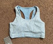 Gymshark NWT  Fleur Texture Sports Bra Malibu Blue Marl