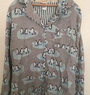 Munki Munki flannel penguin novelty print pajama top, size XL