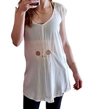 Embroidered Sugar Skull Day Of The Dead Top Oversize Tank Top -6