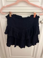 Navy Ruffle Skort