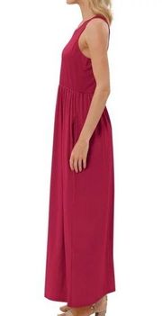 EVERLY PINK SLEEVELESS ROUND NECK LONG MAXI SPLIT SIDE BRIDESMAID DRESS S