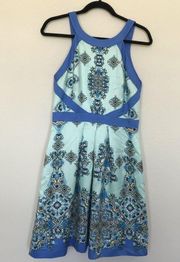 Katherine Kelly Lacey Blue Printed Dress