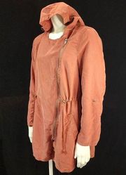 Divided H&M Rust Asymmetrical Hooded Jacket (10)