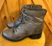 Maurices Gray Brenda Lace Up Combat Boots Size 8.5