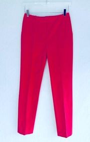 Lafayette 148 New York Womens Cropped Straight Leg Pants Watermelon Pink Size 2