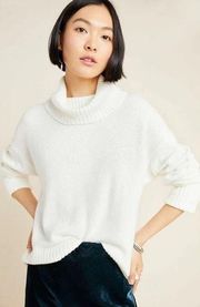 Anthropologie Cream Turtleneck Ivory White Turtleneck Mock Pullover Sweater S