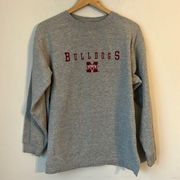 Mississippi State Bulldogs Grey Crewneck Gameday Sweatshirt Size Medium