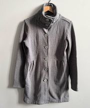 Patagonia Better Sweater Coat Gray Peacoat Size Medium Charcoal Button Jacket