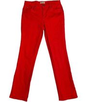 Earl Jean - Women’s Red Denim Straight Leg Jeans size 8