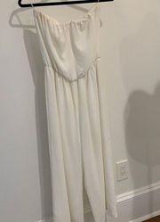 NWOT South Moon Under Abbeline strapless jumpsuit in Ivory, size M