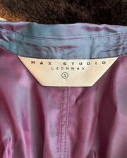 Max studio iridescent blue purple 3/4 sleeve button down