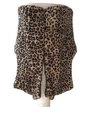 Preston & York Vest Women Animal Print Faux Fur Zipper Front Vest Size Large