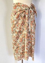 Faithfull the‎ Brand Pareo XS S Sarong Rose Floral Print Cover Up Beach Vacation