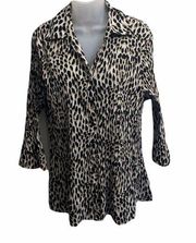 Laura Scott Leopard Print Blouse