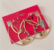 Playboy Y2K Gold Large Bunny Hoop Earrings