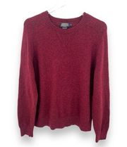 Pendleton pullover sweater crew lambswool padded elbow patches maroon large