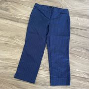 Hilary Radly blue patterned cropped pants size 6