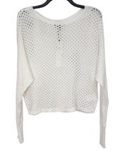 Express Open Knit White Cropped Sweater Size Small NWT
