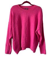 Vince Camuto Women’s Barbie Paradox Pink Center Seam Crew Neck Pullover Sweater