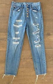 we the free people ripped distressed raw hem jeans