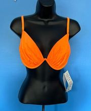 California Waves Orange Mix and Match Bikini Top Size Small