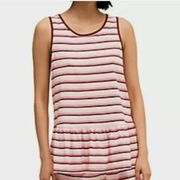 KATE SPADE Pink Maroon Extra Small Tank Peplum Bottom Tank Blouse XS