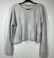 Splendid Women's Gray Long Sleeve Oversized Cropped Tie Die Sweatshirt Size S