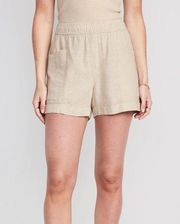 NWT OLD NAVY HIGH WAISTED LINEN UTILITY SHORTS