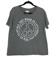 Jerry Leigh Lennon & McCartney All You Need Is Love Beatles T-Shirt Gray XL Tee