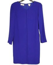 Liz Claiborne Dresses Vintage Bright Royal Blue Long Sleeve Dress Size 8