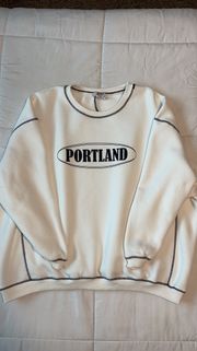 White Portland Crew Neck Sweatshirt