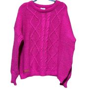 NWT Simply Southern Women's Preppy Fall Knit‎ Sweater Raspberry Pink Size XXL