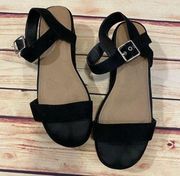 Asos Black Platform Buckle Sandals, Size 10