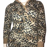 Leopard Print Hooded Thermal Top