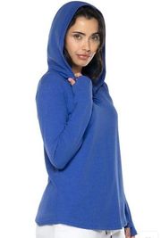 Coolibar Catalina Hoodie Tunic Top UPF 50+ In Blue Small Sun Protection