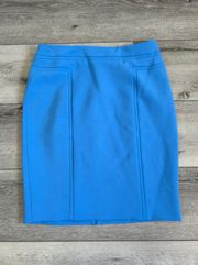 WHITE HOUSE BLACK MARKET Women Poly Rayon Pencil Skirt Dim Blue Lined Size 12