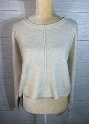 ivory crop sweater size L womens