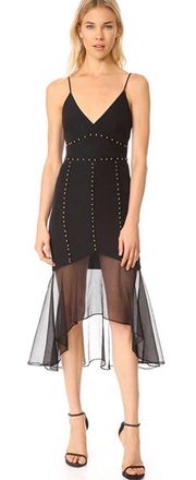 920 Revolve La Maison  Black Studded Midi Dress